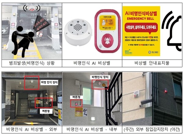 원룸 건물 내 ai 비상벨 설치 모습